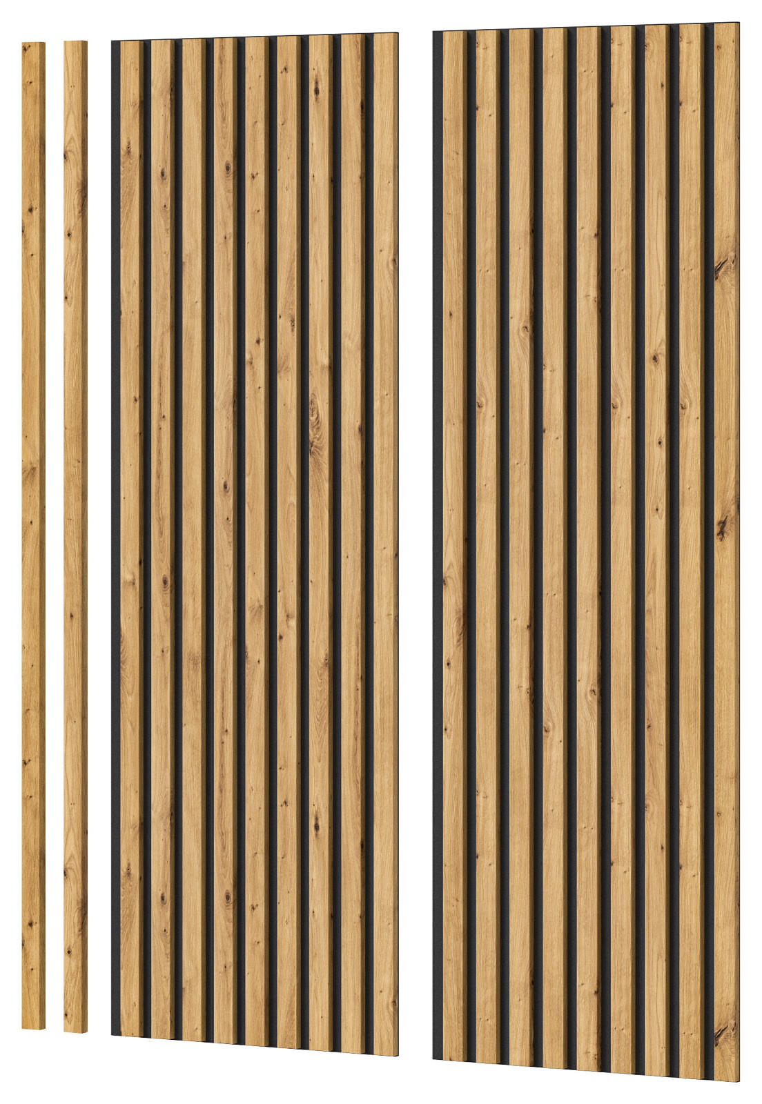 AKUSTIKPANEEL Set 2-teilig Eiche Artisan, Wandpaneel 40 x 120 cm - Eiche Artisan, Holzwerkstoff (40/120/2cm) - Inn.Furn