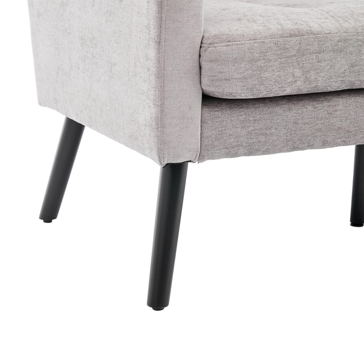 SITZBANK 2-Sitzer mit Knopfpolsterung und Massivholzbeinen, DE-42380, Hellgrau - Hellgrau, Holzwerkstoff (75/88/120cm) - ComfortXL