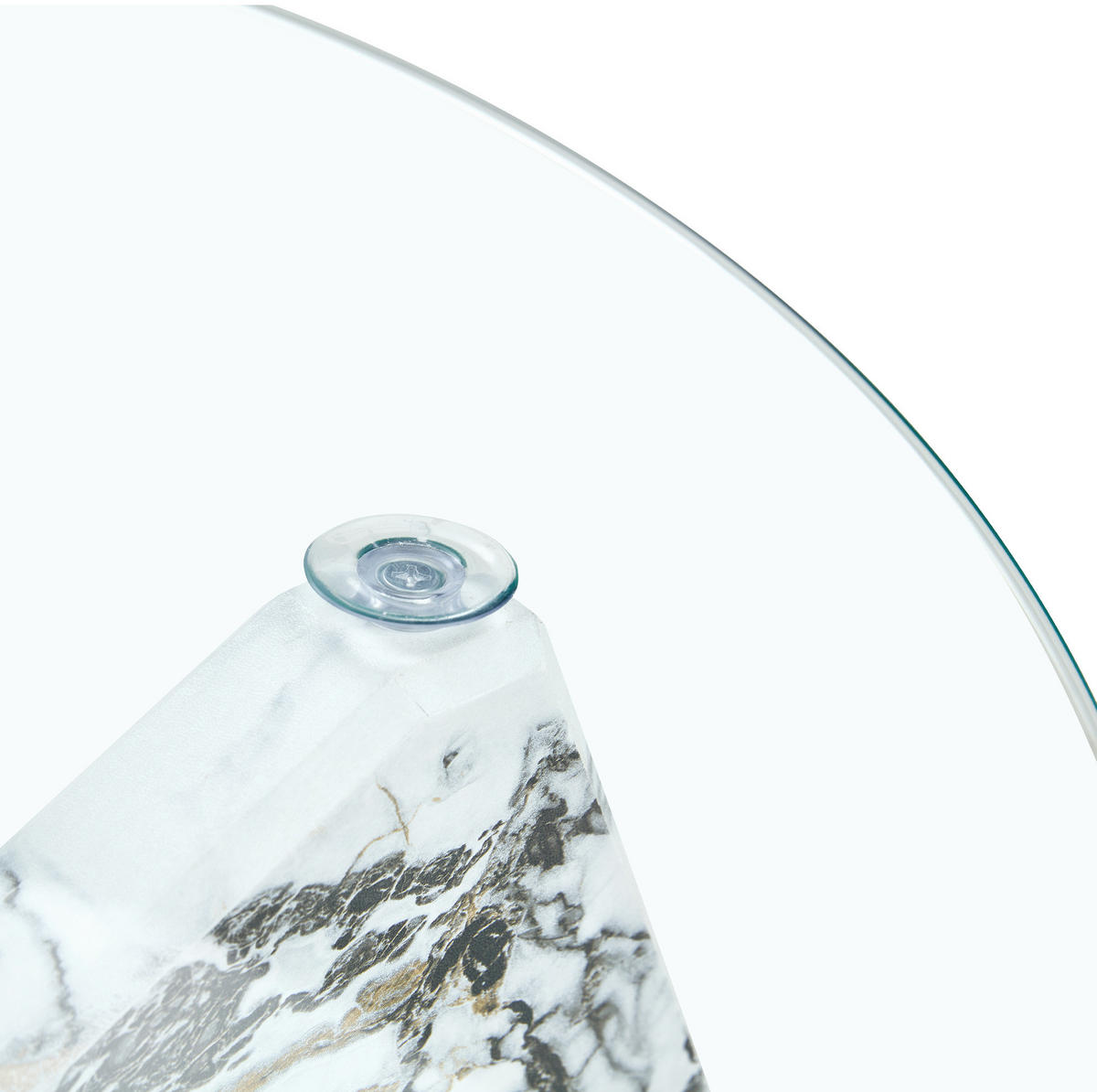 COUCHTISCH aus MDF und Glas Ø79x45 cm in Weiß mit Kreuzgestell - Weiß, Glas (79/79/45cm) - Modfu