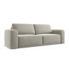 3-SITZER SOFA mit Schlaffunktion Samt Stoff Creme - Perlmutt/Creme, Kunststoff/Textil (242/91/100cm) - Makamii