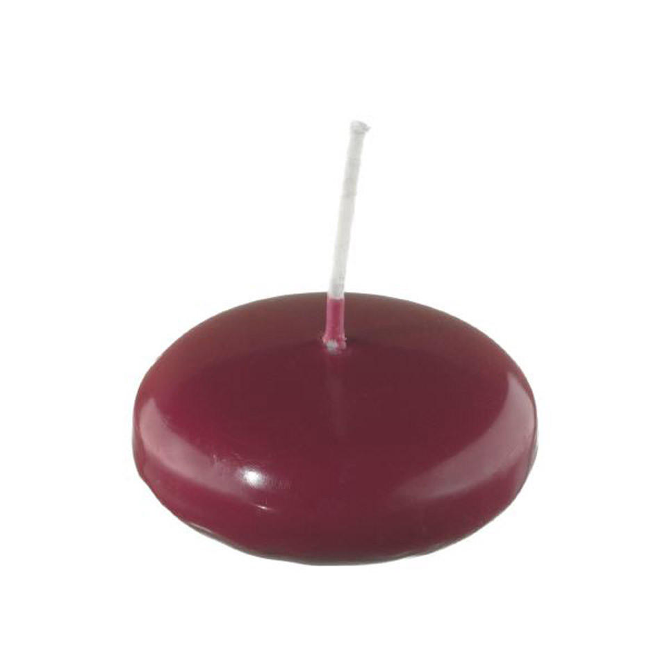 SCHWIMMKERZEN Rotbraun 32 x Ø 80 mm, 8 Stück - Rotbraun, Paraffin (8/3.2/3.2cm) - Kopschitz Kerzen