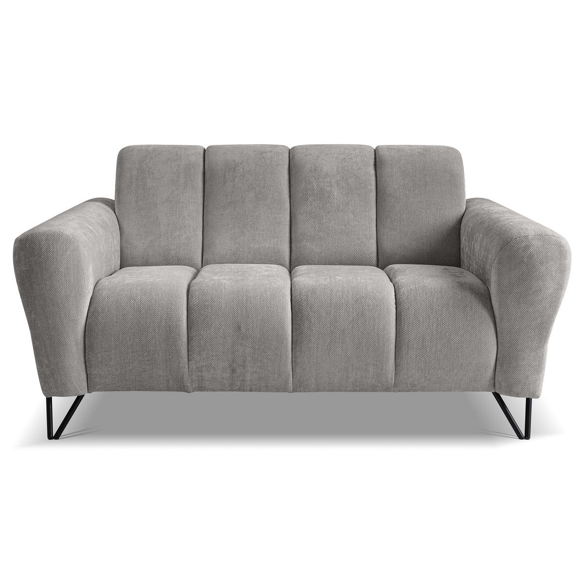2-SITZER SOFA Volare ohne Schlaffunktion Hellgrau - Hellgrau/Schwarz, Textil/Metall (160/83/98cm) - Beautysofa