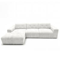 ECKSOFA L Form Corlu Weiß 310/165/78 cm – stilvolle kleine Eckcouch Links - Schwarz/Weiß, Kunststoff/Textil (310/165cm) - AX Living