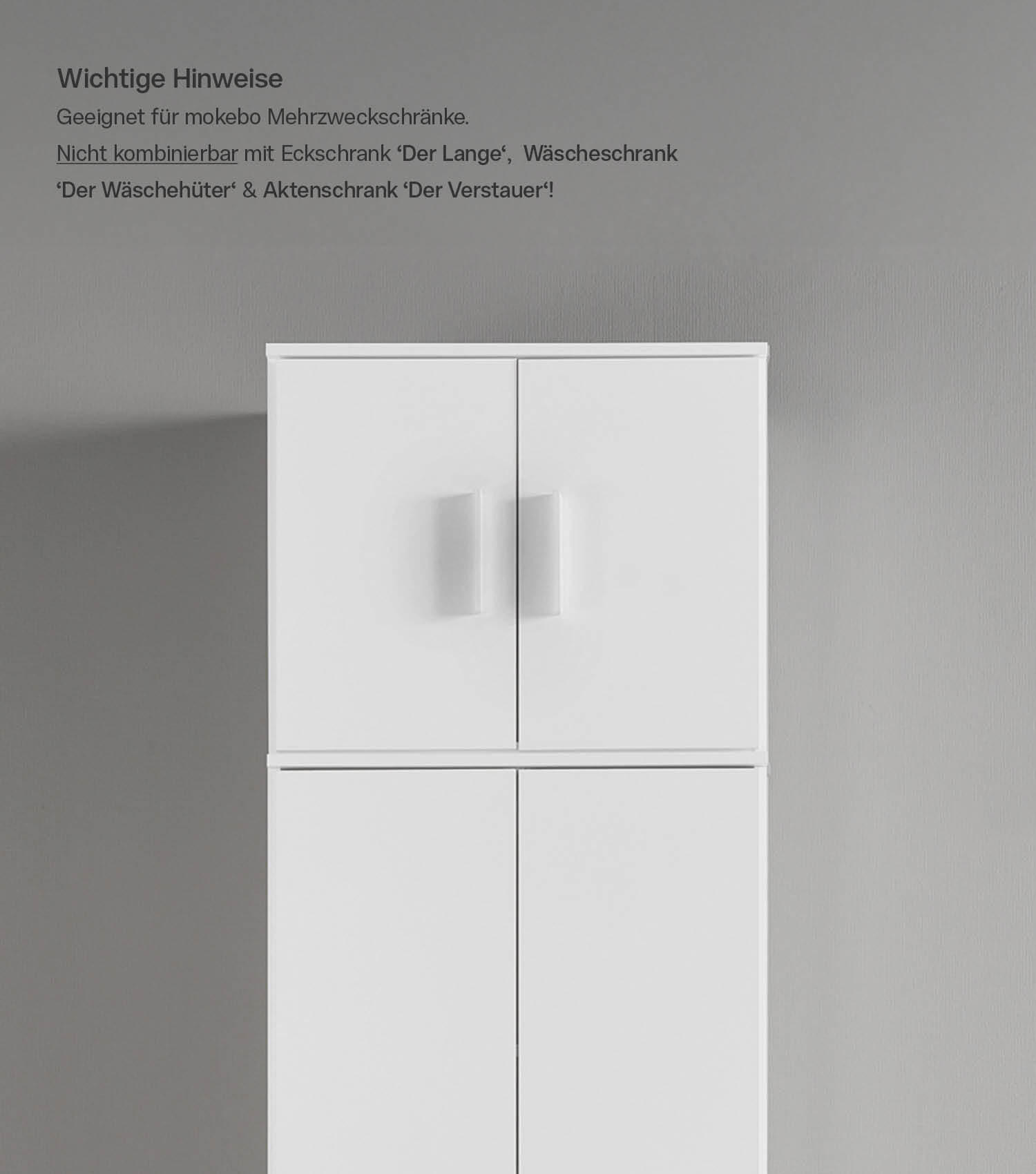 MEHRZWECKSCHRANK AUFSATZT Der Turm - Weiß, Holzwerkstoff (60/50/34.5cm) - Mokebo