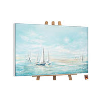 GEMÄLDE Meeresblau Schattenfugenrahmen Weiß 120x80 cm - Weiß, Holz (120/80cm) - YS-art gallery