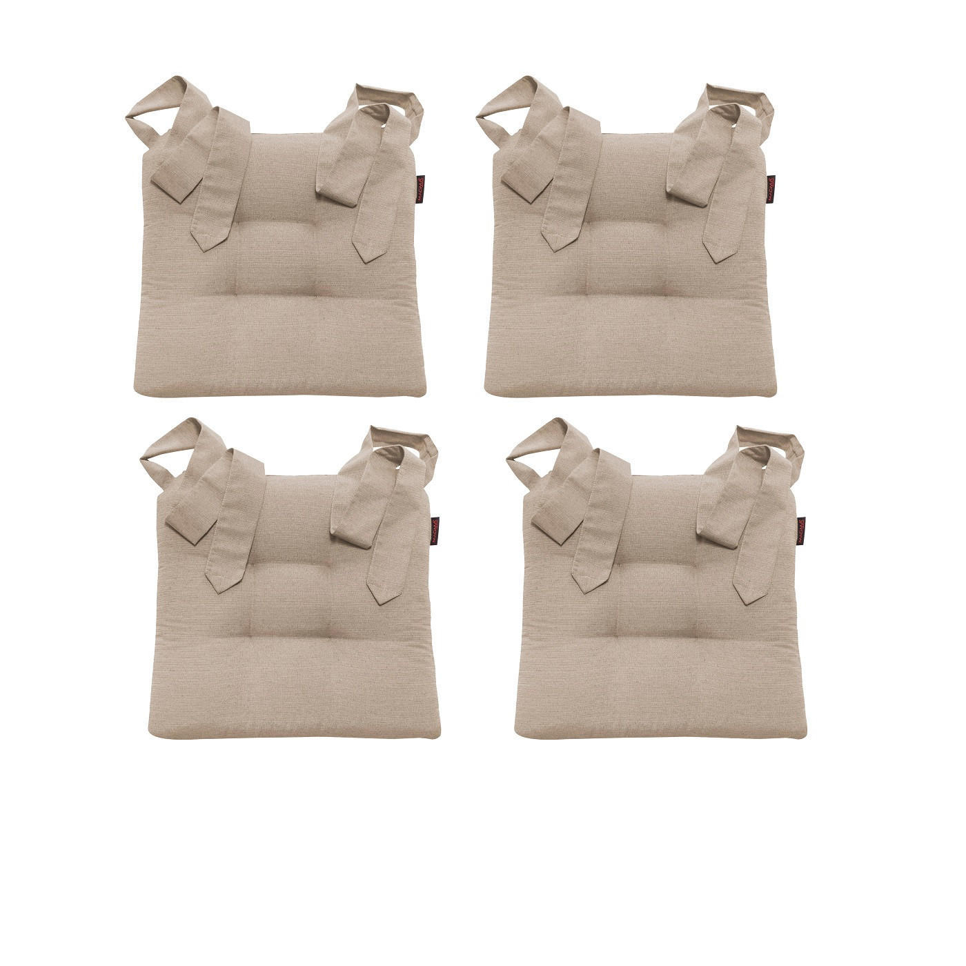 STUHLKISSEN Fino mit Schleifenband taupe 4er Set - Taupe, Textil (46/42/7cm) - Magma Heimtexx