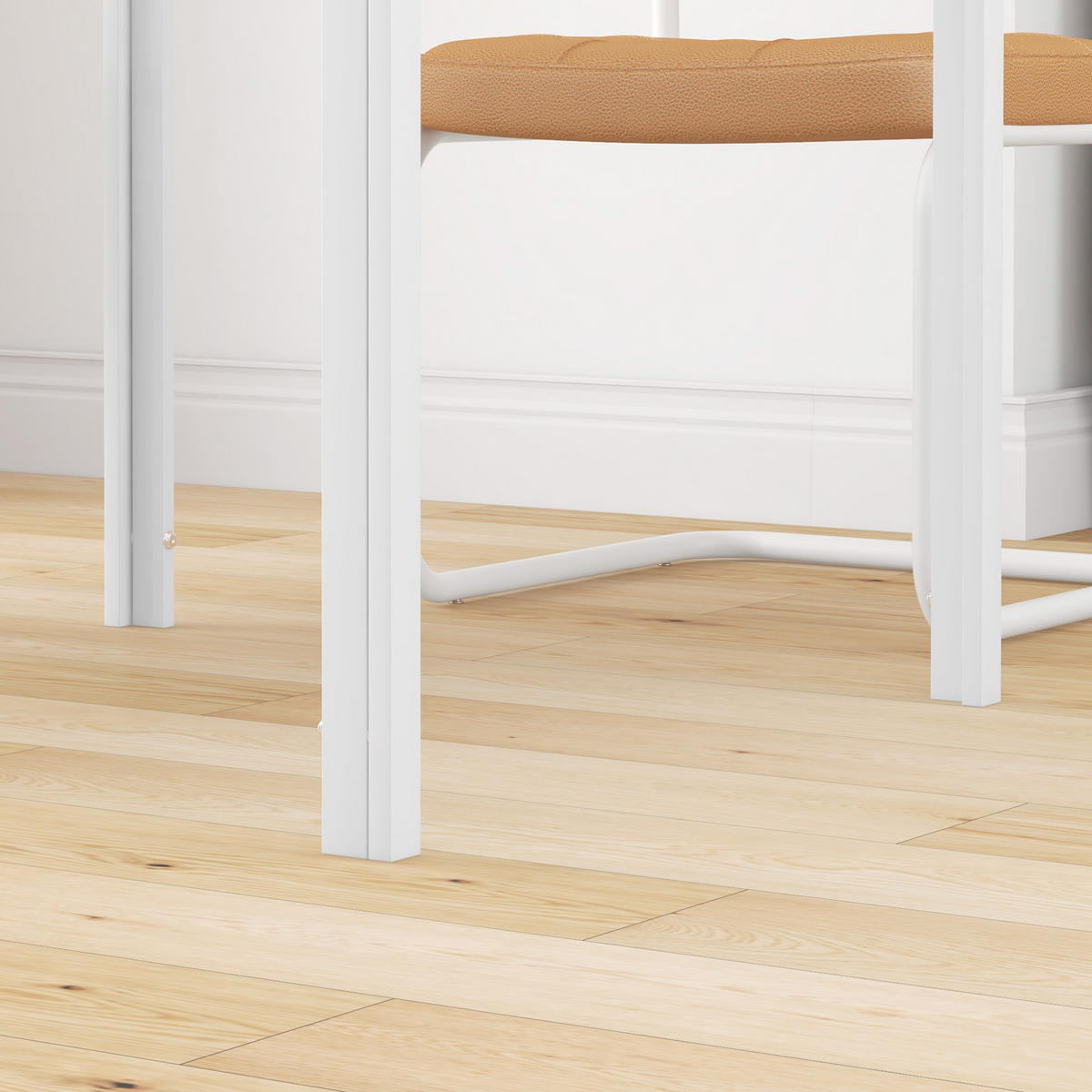 ESSTISCH Esszimmertisch Quadratischer Küchentisch für 4 Personen, Weiß - Weiß, Metall (75/75/75cm) - HOMCOM