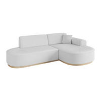 ECKSOFA Ottomane Rechts MARI-L1-v1 - 243x171x83 cm Weiß Bouclé - Weiß, Holzwerkstoff/Textil (171/243cm) - ALTDECOR