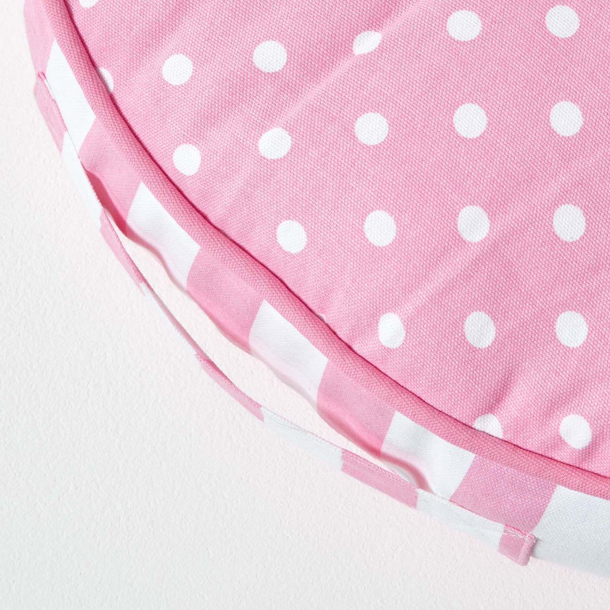 BODENKISSEN rosa, Punkte & Streifen ? 43/7 cm - Rosa, Textil (43/43/7cm) - Homescapes