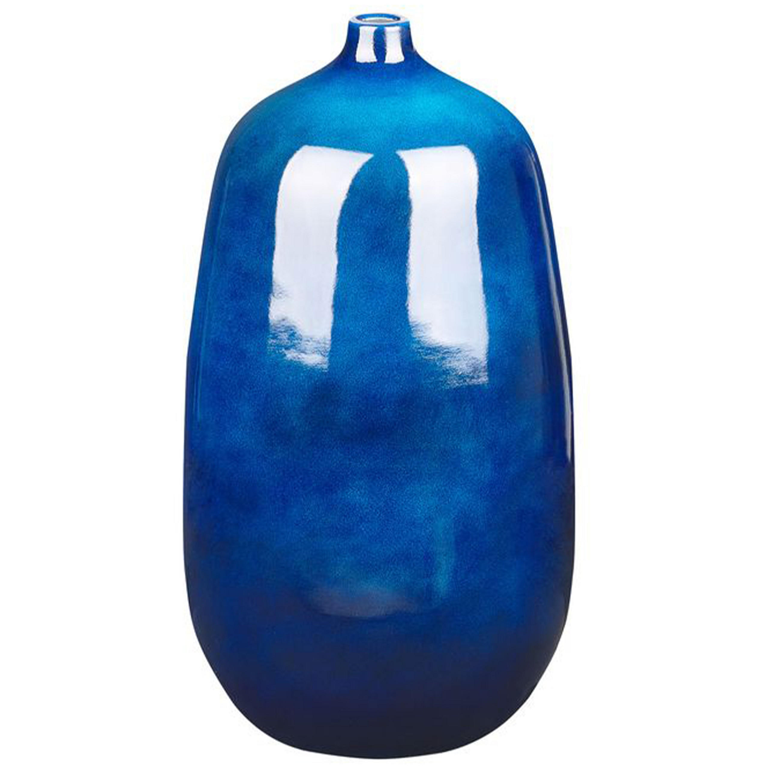 BLUMENVASE Terrakotta blau Vitoria - Blau, Stein (45cm) - Beliani