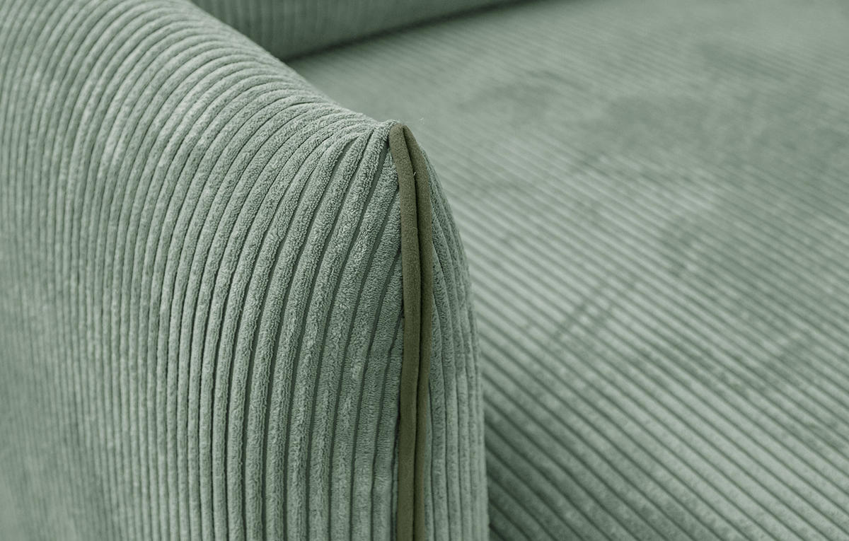 ECKSOFA TAUER 3-Sitzer, mintgrün - Schwarz/Mintgrün, Holzwerkstoff/Kunststoff (173/206cm) - Courtois Laville