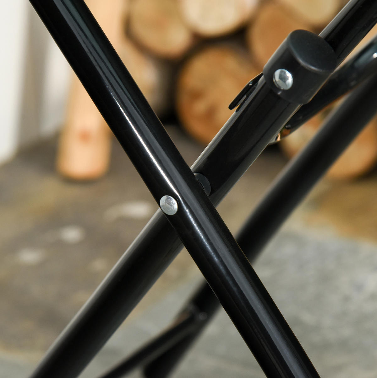 GARTENTISCH aus Metall Ø45x50 cm Schwarz mit Glasplatte - Schwarz, Metall (40/40/50cm) - Modfu