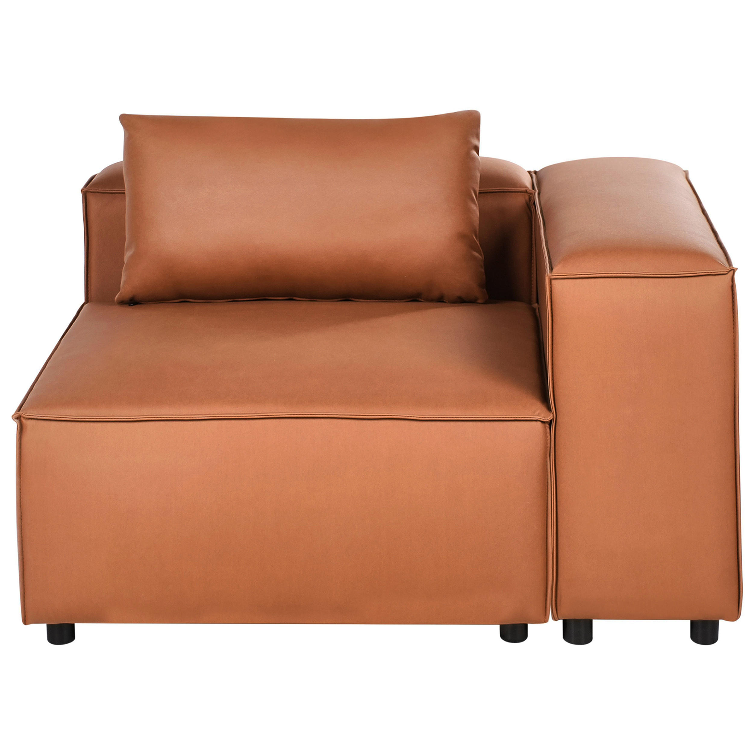 ECKMODUL Stoff Goldbraun symmetrisch Brande - Goldfarben, Textil (123/70/121cm) - Beliani