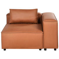 ECKMODUL Stoff Goldbraun symmetrisch Brande - Goldfarben, Textil (123/70/121cm) - Beliani
