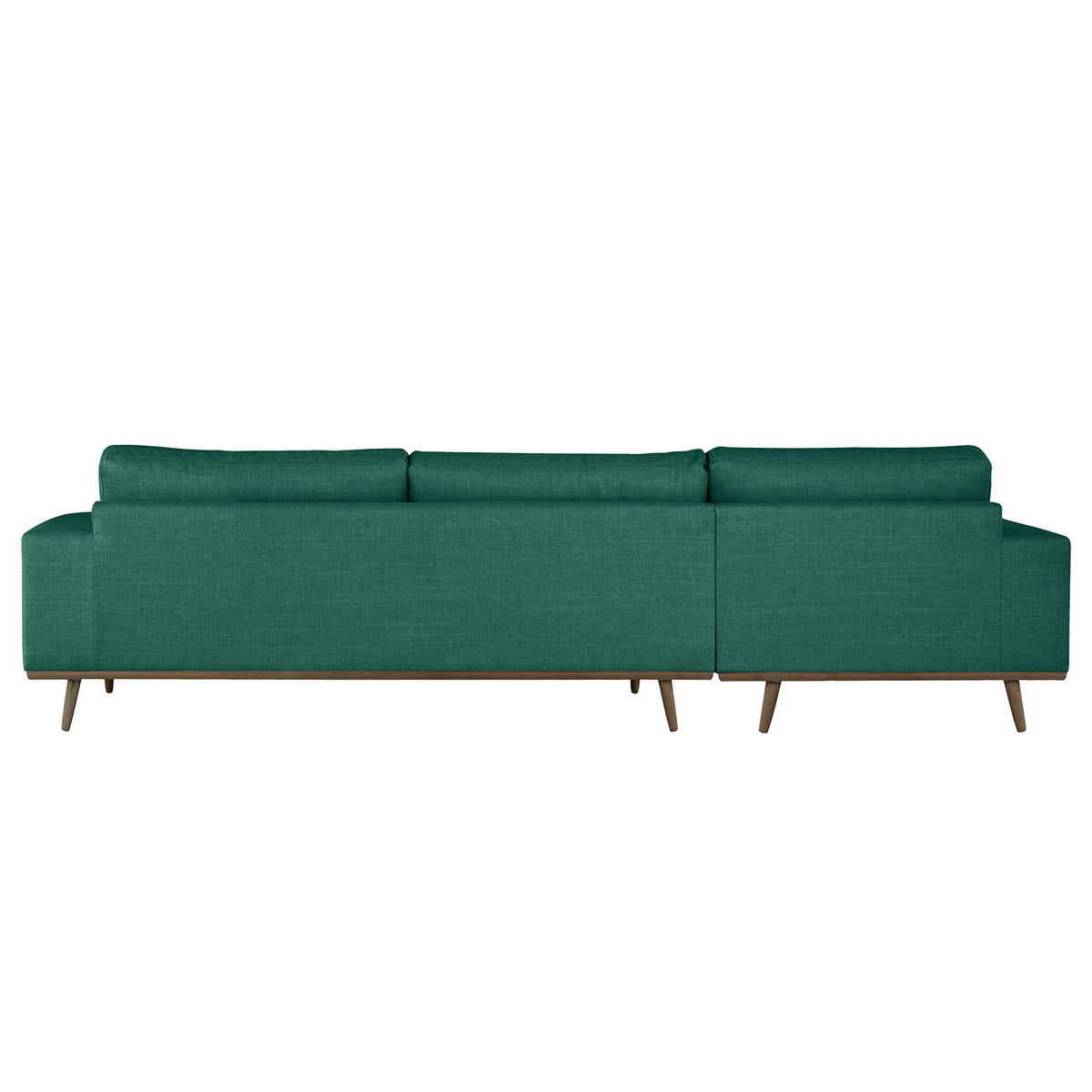 ECKSOFA mit Ottomane - Dunkelgrün/Eichefarben, Eichenholz/Textil (287/219cm) - home24