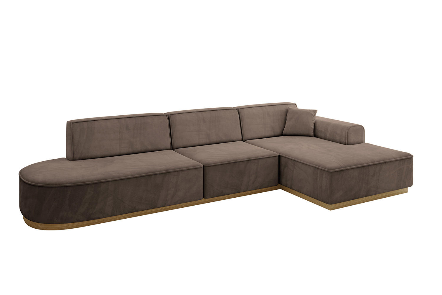 ECKSOFA Ottomane Rechts IREA-L2-v2 - 327x165x80 cm Braun - Braun, Holzwerkstoff/Textil (327/165cm) - ALTDECOR