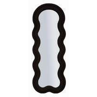 WANDSPIEGEL mit Stoffrahmen Teddy 4/60/160 cm - Schwarz, Holzwerkstoff (60/160/4cm) - Mauro Ferretti
