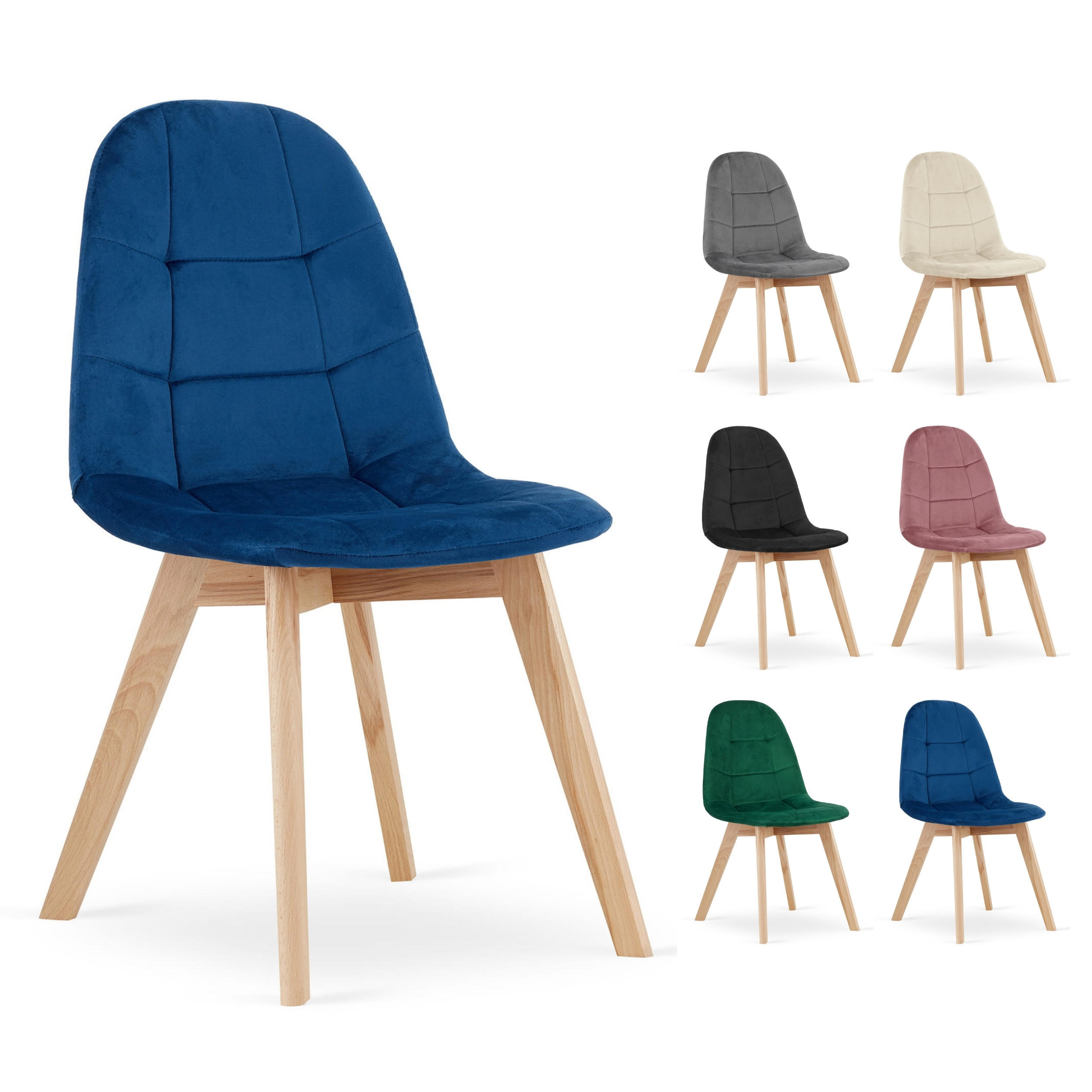 Thumbnail - Komodee Stuhl, Blau, Textil, 45x82x54 cm, Esszimmer, Stühle, Esszimmerstühle, Vierfußstühle