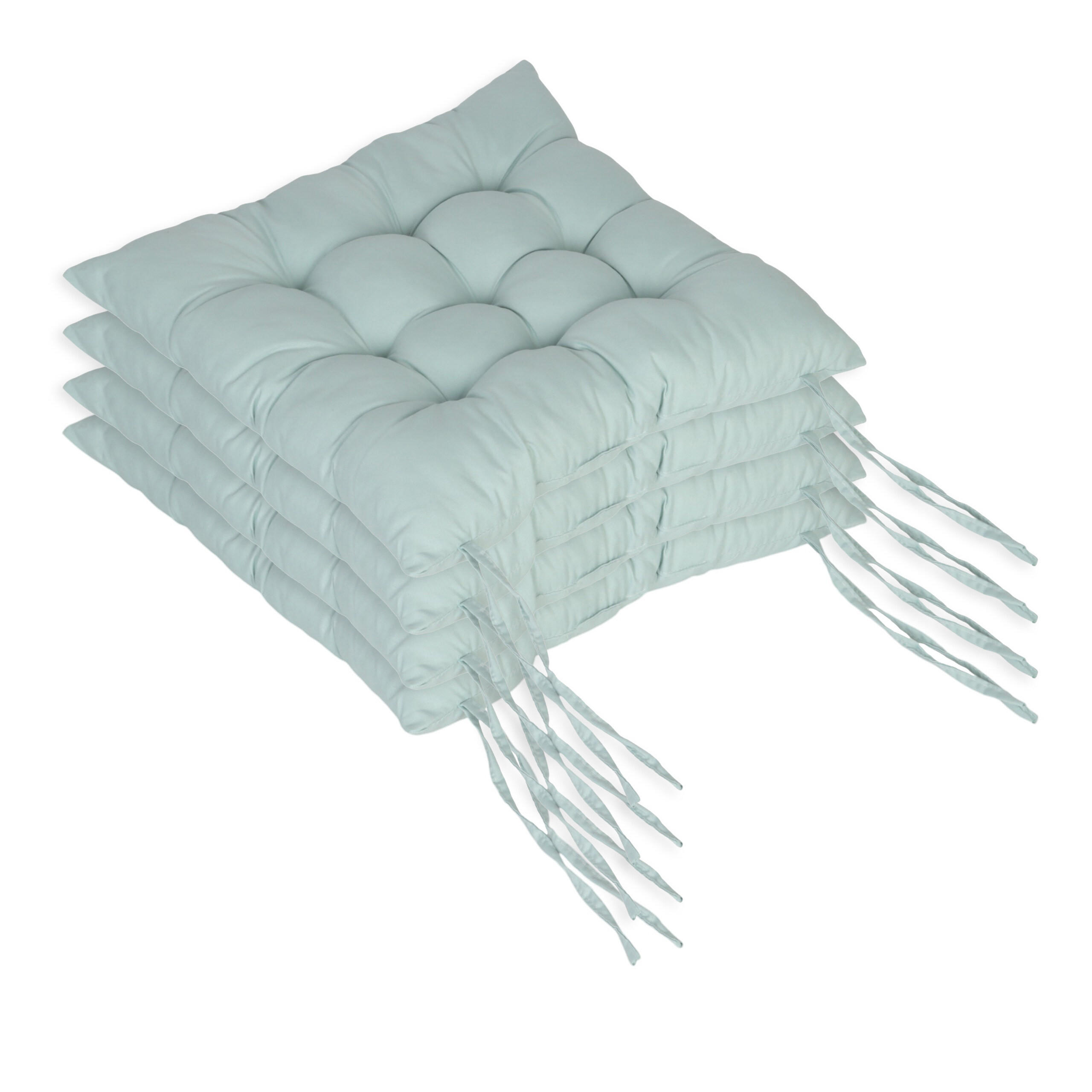 4XSTUHLKISSEN - Grün, Kunststoff/Textil (40/40/5cm) - Relaxdays