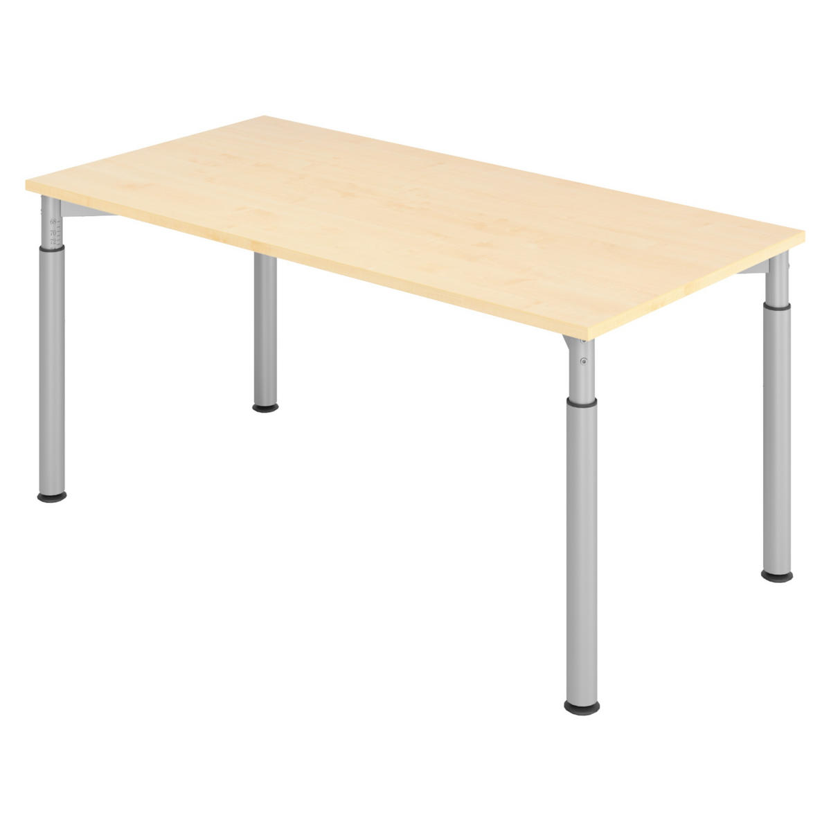 SCHREIBTISCH Serie-Y 80/160/74 cm in Ahornfarben/Silberfarben - Silberfarben/Ahornfarben, Holzwerkstoff (80/160/74cm) - bümö