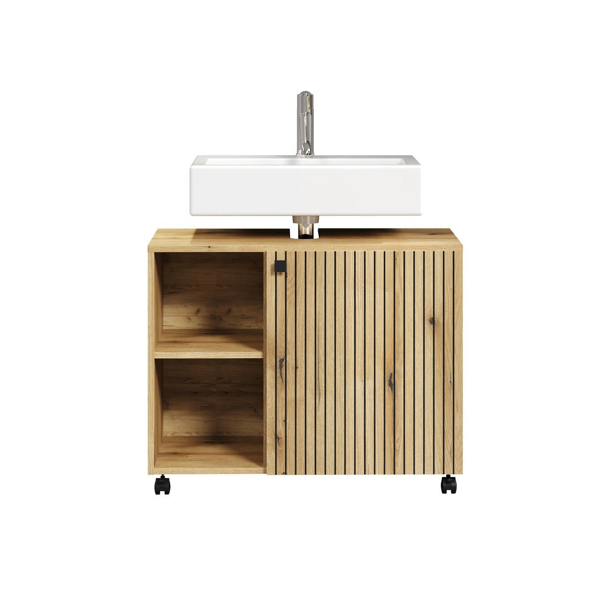 WASCHBECKENUNTERSCHRANK PureBliss Eiche Dekor - Eichefarben, Holzwerkstoff (80/64/42cm) - Trendteam