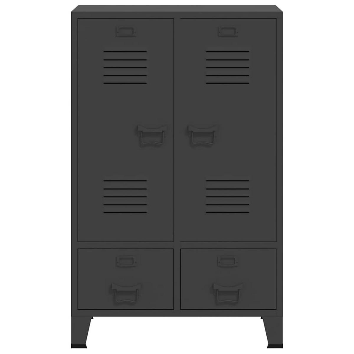 KLEIDERSCHRANK Industrie-Stil Anthrazit 67/35/107 Cm Stahl - Anthrazit, Metall (35/107/67cm) - vidaXL