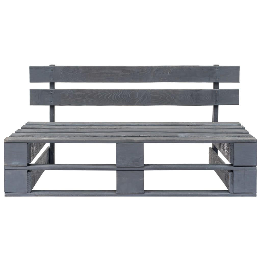 OUTDOOR-BANK Paletten Holz Grau - Grau, Holz (110/55/65cm) - furnicato