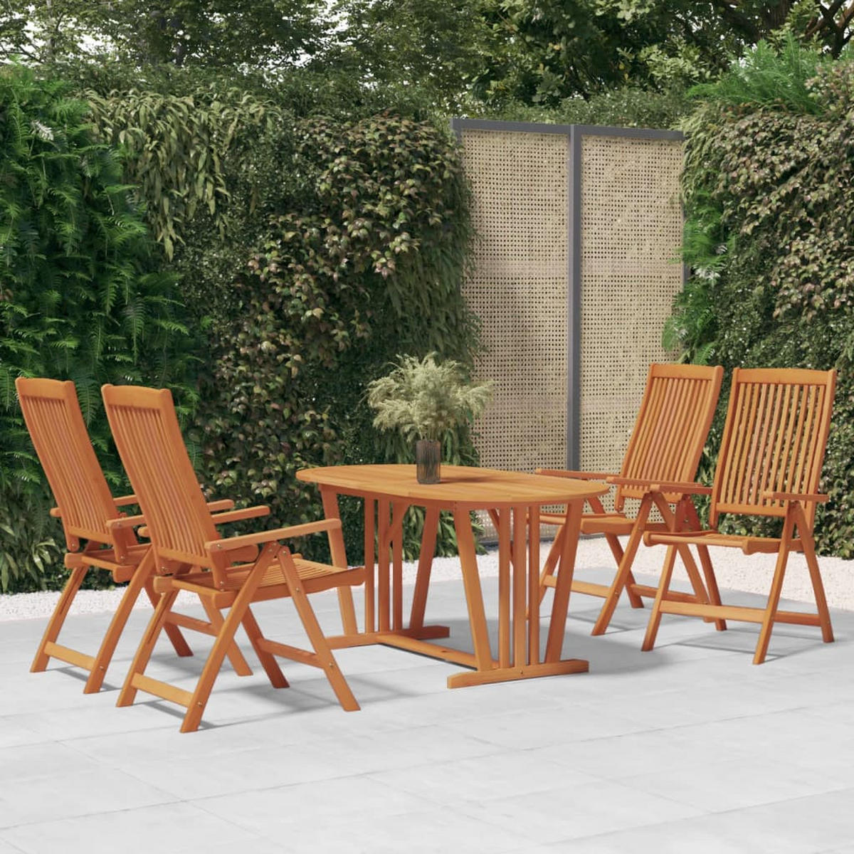 KLAPPBARE Gartenstühle 4er Set Massivholz Eukalyptus - Braun, Holz (58/112/71cm) - vidaXL