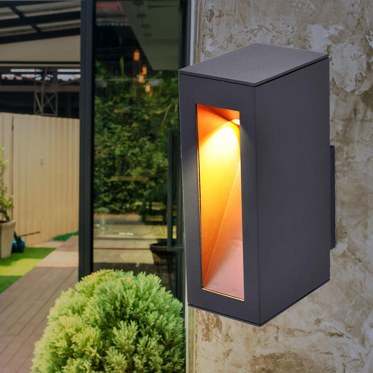 LED AUSSEN-WANDLEUCHTE Aluminium Anthrazit - Anthrazit, Metall (7.1/19/13.3cm)