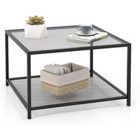 COUCHTISCH Glas Grau - Grau, Glas (70/70/45cm) - COSTWAY