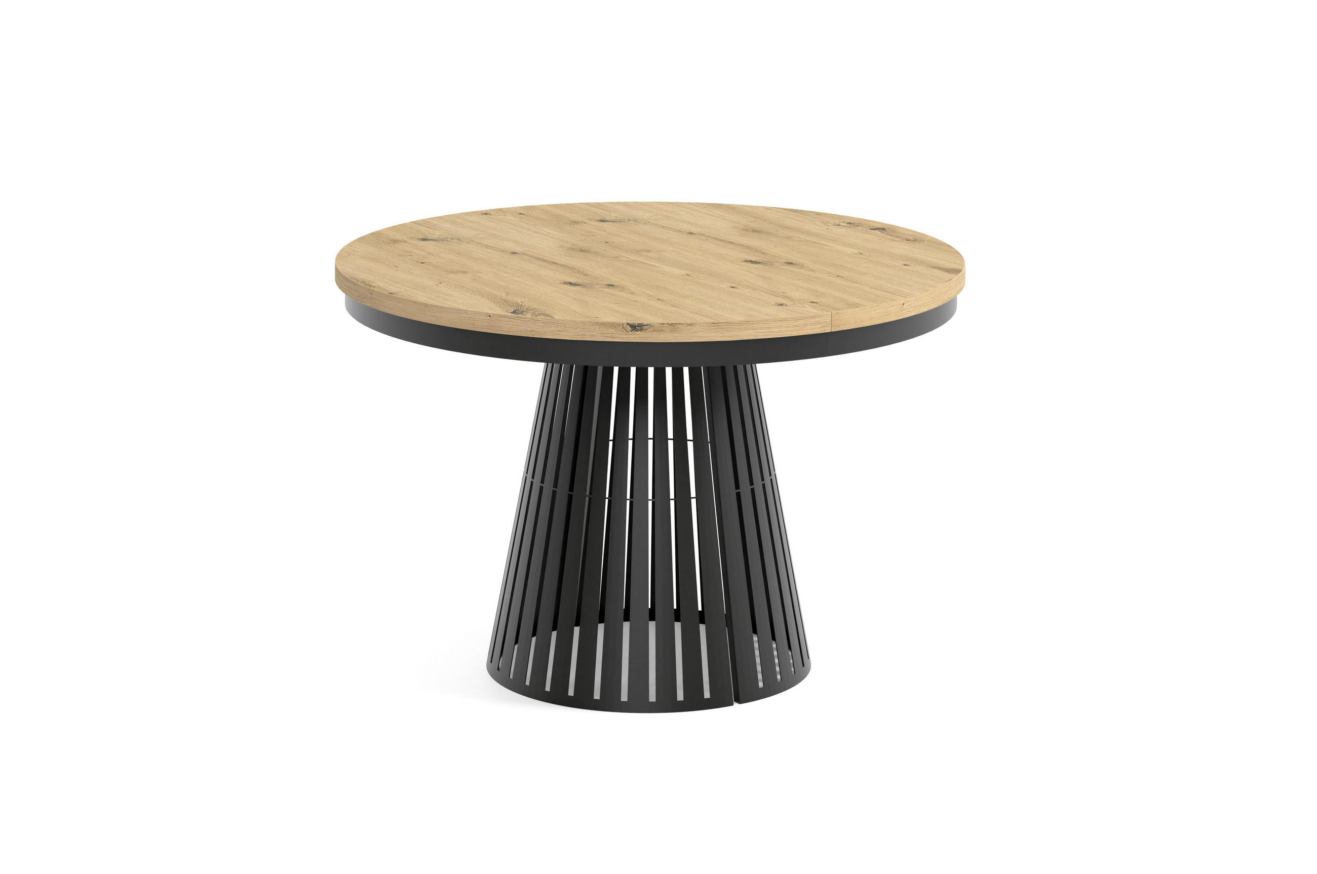 ESSTISCH Cone Bis - Schwarz/Eiche Artisan, Holzwerkstoff/Metall (120/120/76cm) - Meblini