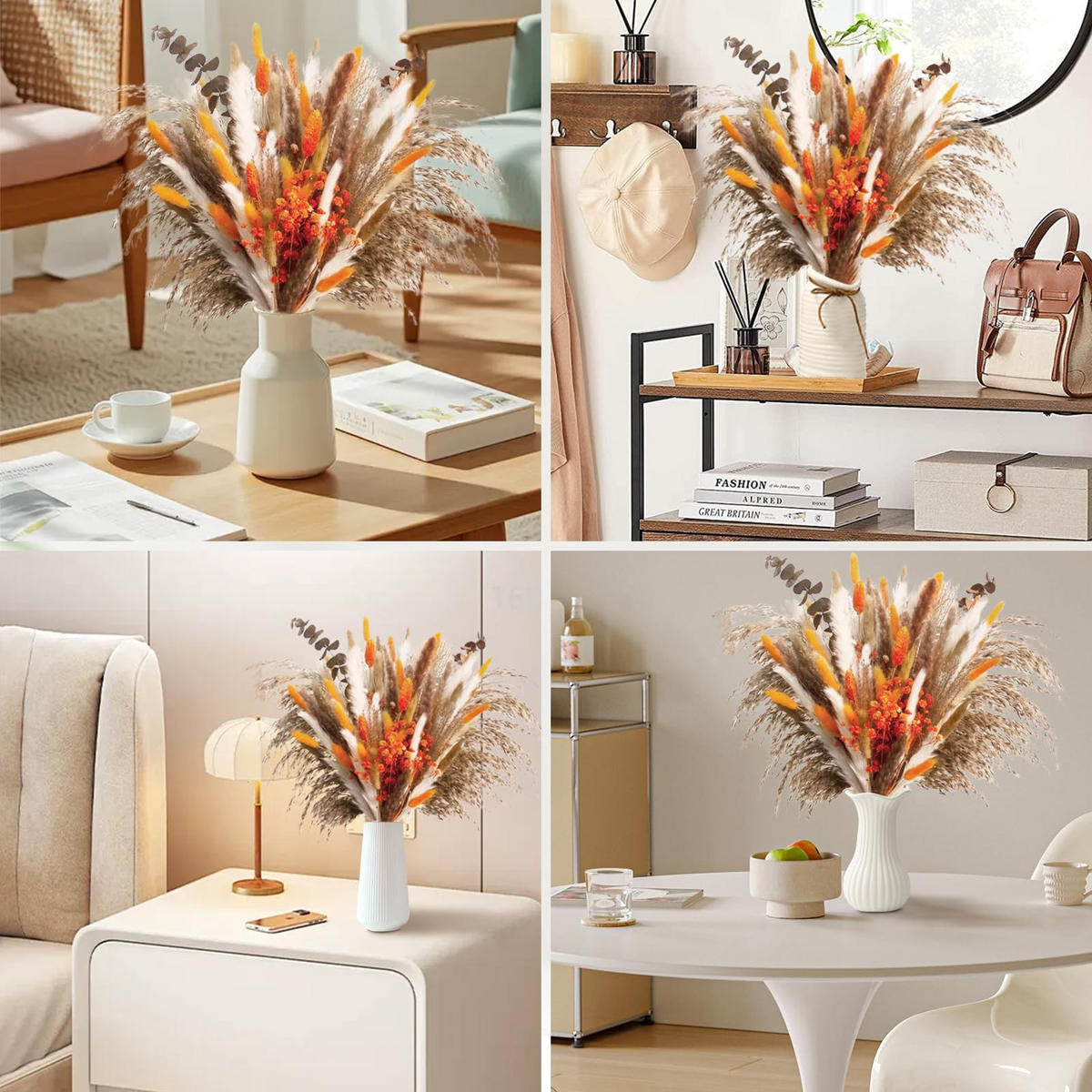 TROCKENBLUME Deko Blumenstrauß 60 Stück - Multicolor, Naturmaterialien (7cm) - Kaket