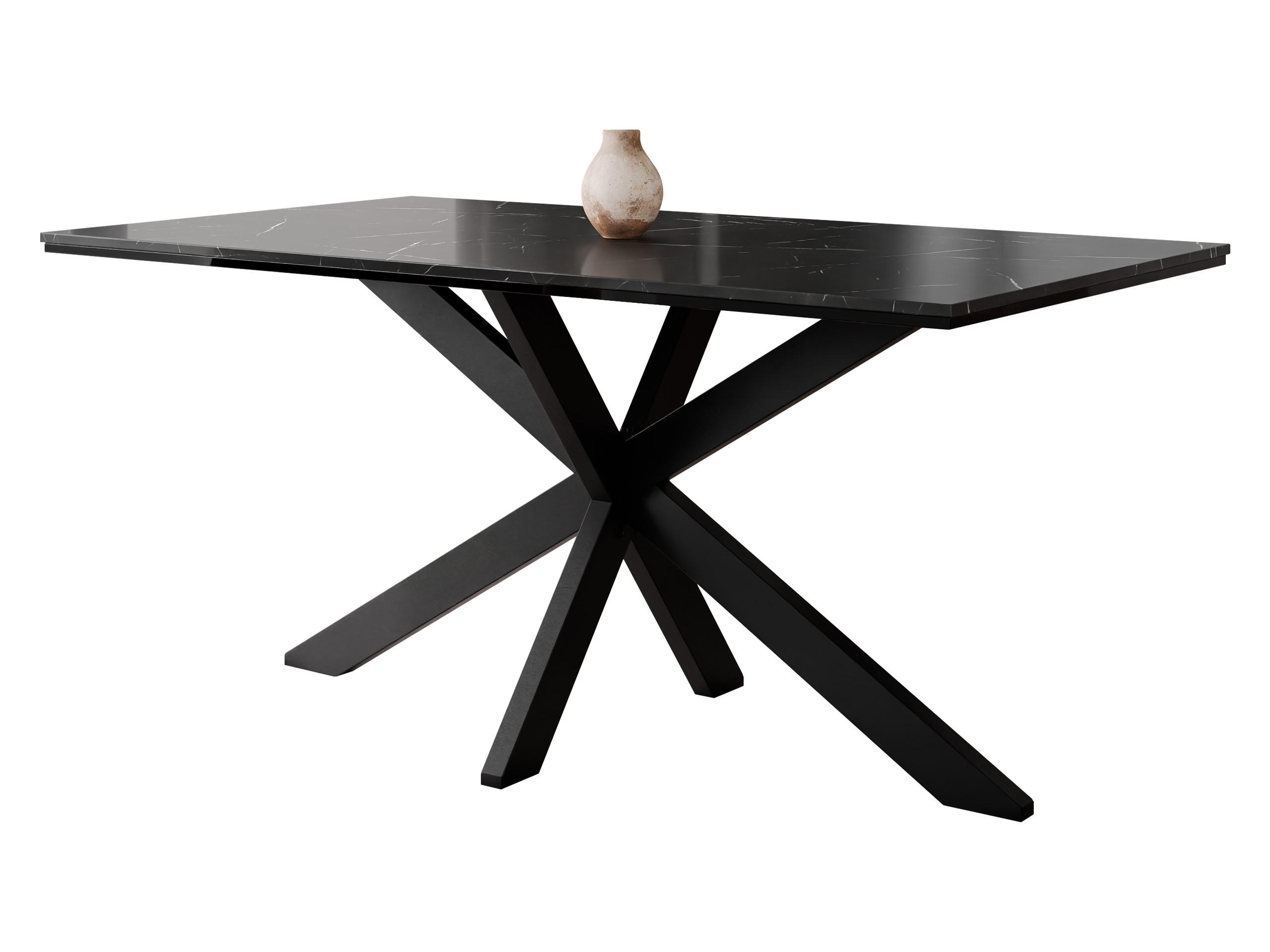 ESSTISCH Wero - Schwarz, Holzwerkstoff/Metall (90/160/74cm) - MIRJAN24