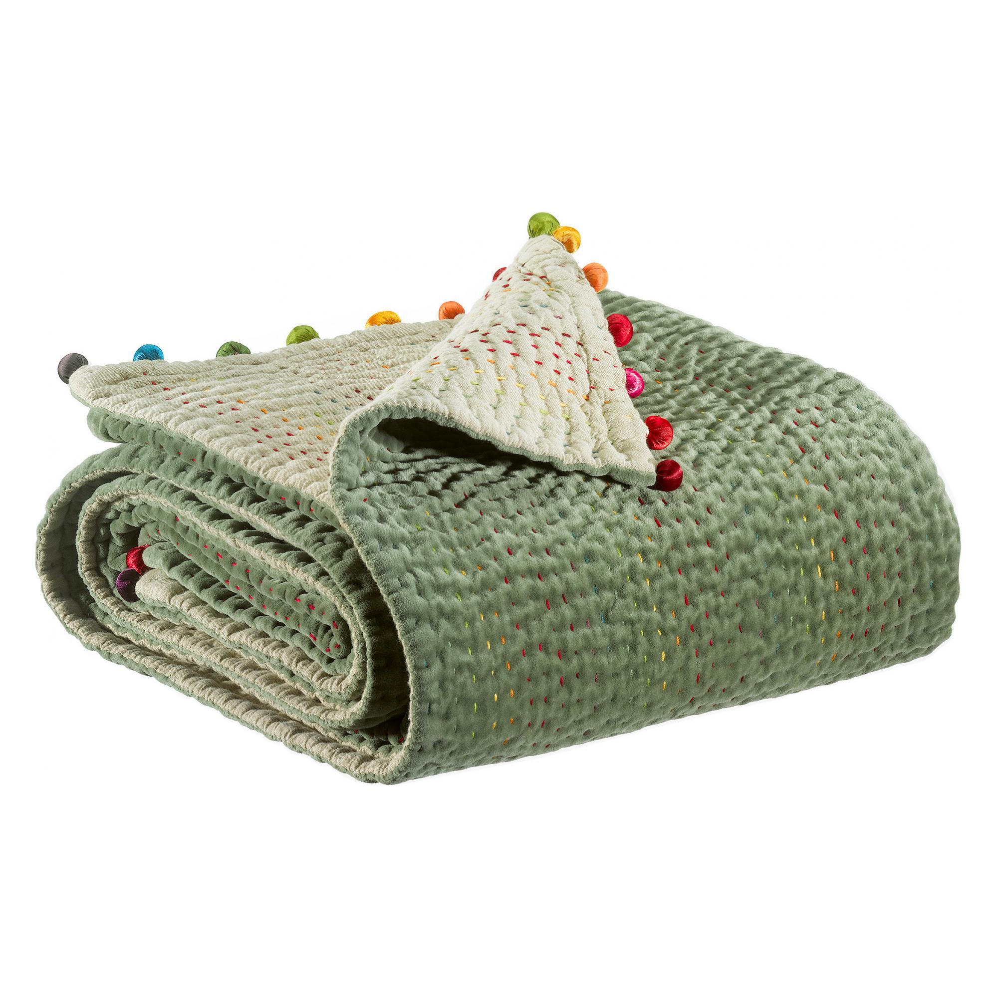 PLAID Gastounet eisenkraut 140 x 200 cm - Mintgrün, Textil (140/200cm) - Vivaraise