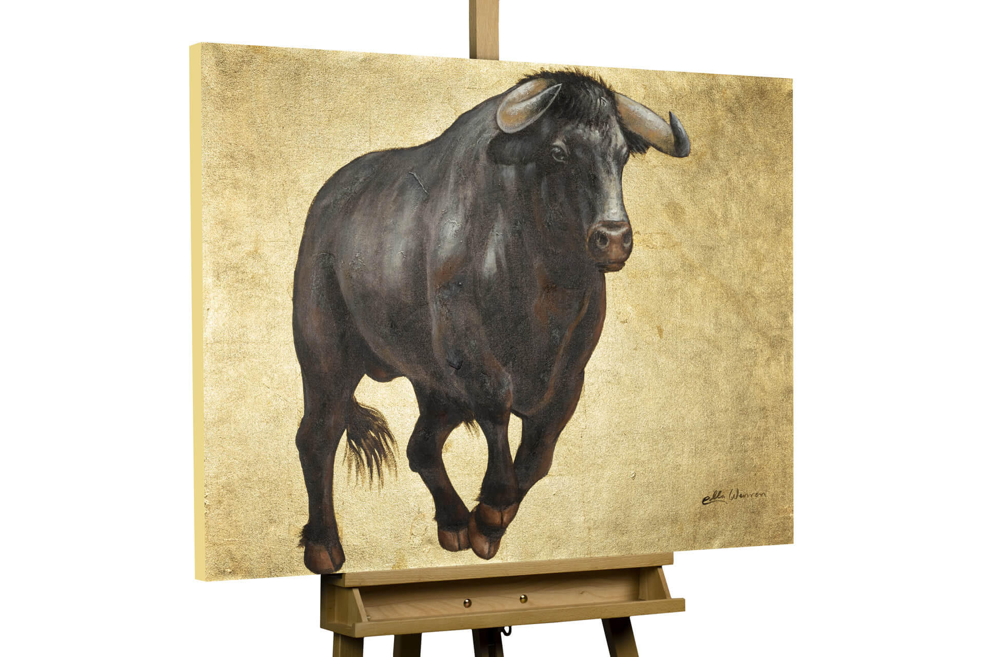 ACRYLBILD HANDGEMALT 100/70 cm - Schwarz/Braun, Holz/Textil (100/70cm) - KUNSTLOFT