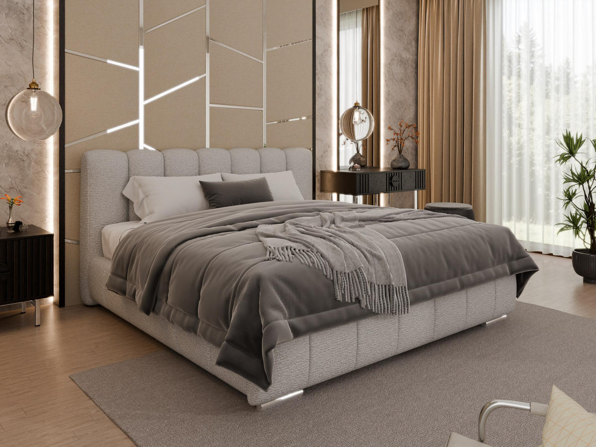 POLSTERBETT Zaira 180x200cm – Elegantes Polsterbett für modernen Wohnstil , ohne matratze, Sandfarben - Sandfarben, Holz (180/200cm) - Panda Möbel