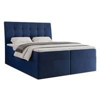 BOXBETT 160x200 cm mit Topper - Blau, Textil (160/200cm) - Idohome