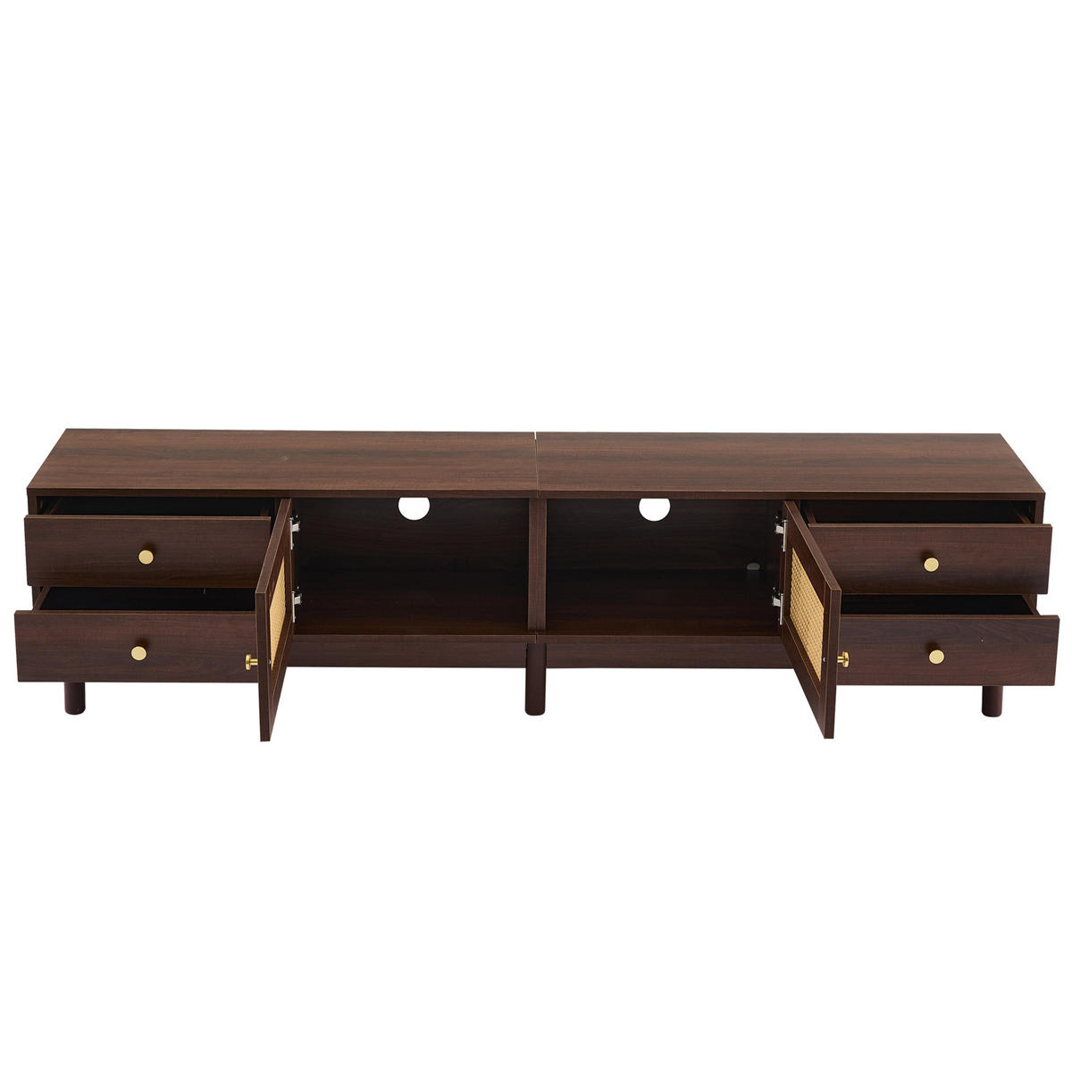 TV-MÖBEL Braun 180/35/44 cm - Braun, Holzwerkstoff/Metall (35/44/180cm) - Urban Meuble