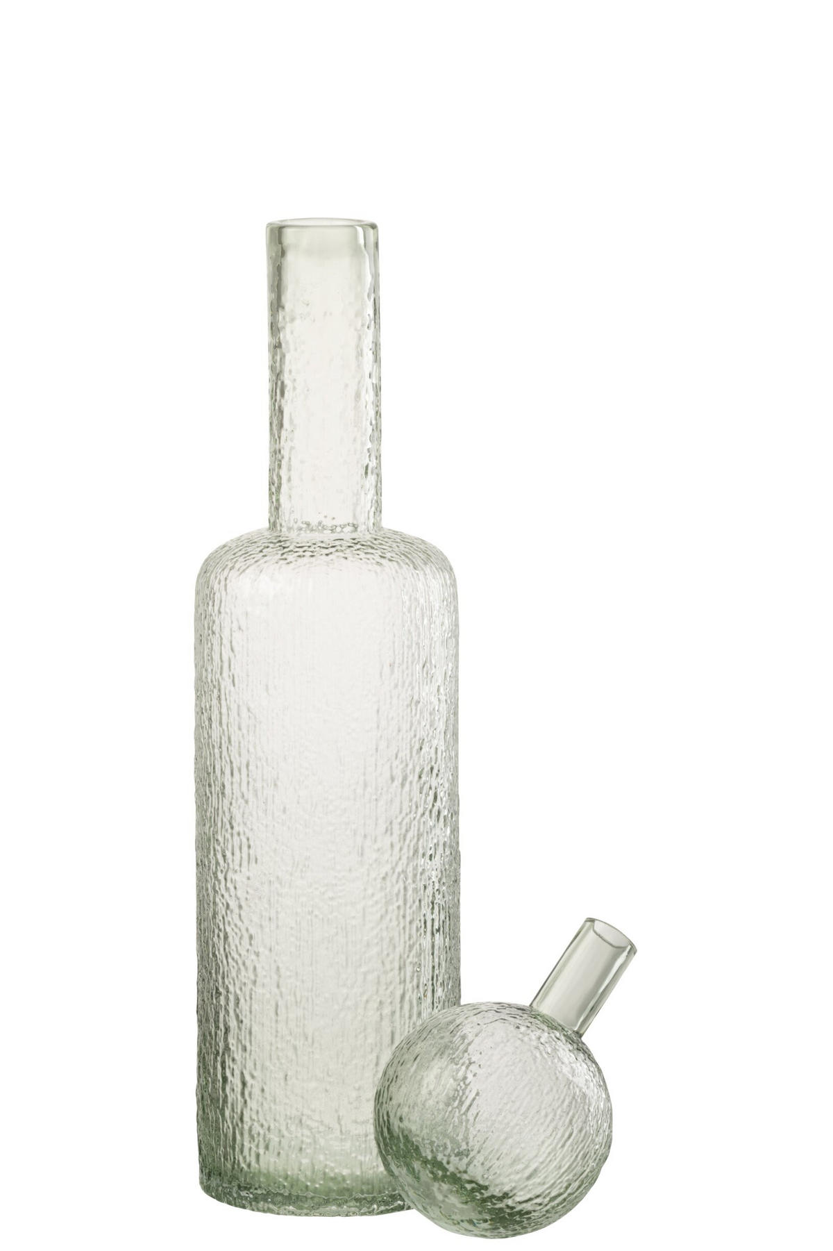 DEKOOBJEKT FLASCHE RELIEF Grün - Grün, Glas (12.5/56/12.5cm) - J-Line