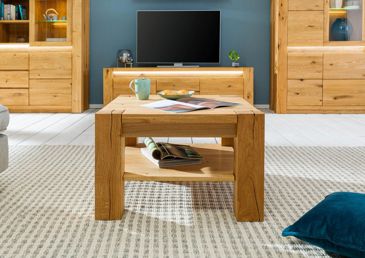 COUCHTISCH Wildeiche 70x70x45 natur geölt KENT #114 - Naturfarben, Holzwerkstoff (70/70/45cm) - Massivmoebel24