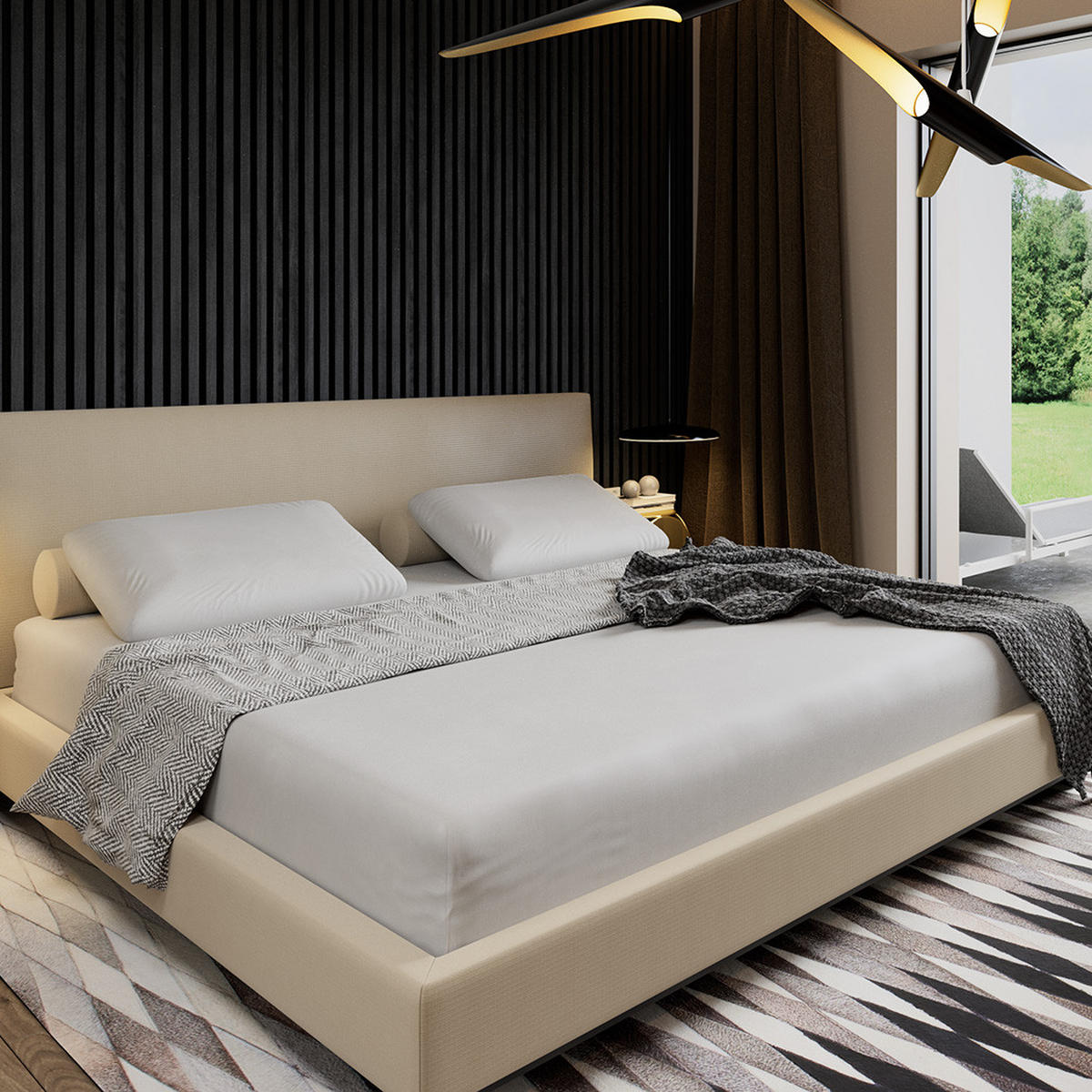 SATINBETTLAKEN aus Baumwolle mit Gummizug - Weiß, Textil (120/200cm) - Mr Mattress