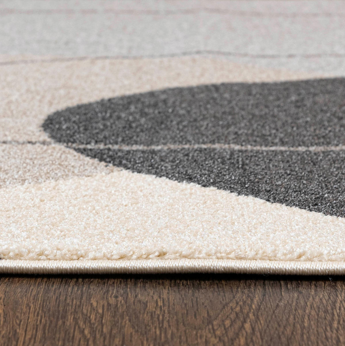 TEPPICH Beige Geometrisch In-Outdoor Pflanzlich Kurzflor Rechteckig 160 x 230 cm - Taupe/Schwarz, Textil (160/230cm) - Mazovia