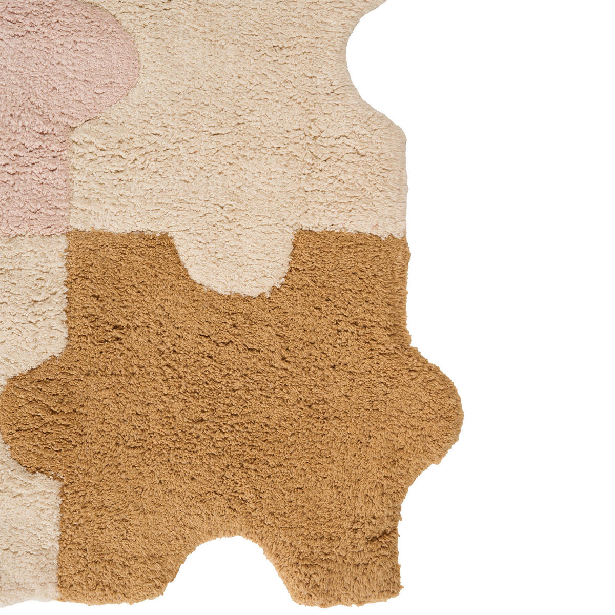 KINDERTEPPICH Bunt 90/120 cm Baumwolle Jigsaw - Pink/Beige, Textil (90/120cm) - Beliani
