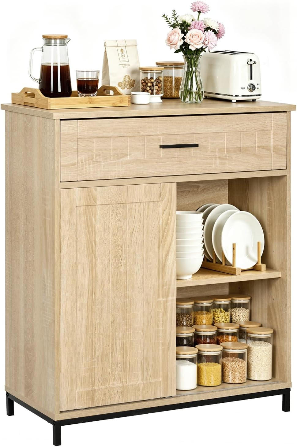 Woltu Sideboard Eiche 70x80x30 cm