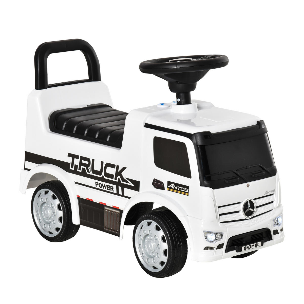 KINDER RUTSCHAUTO, Rot+Schwarz/Weiß+Schwarz, Metall+ PP-Kunststoff - Weiß, Metall (62.5/28.5/45cm) - HOMCOM
