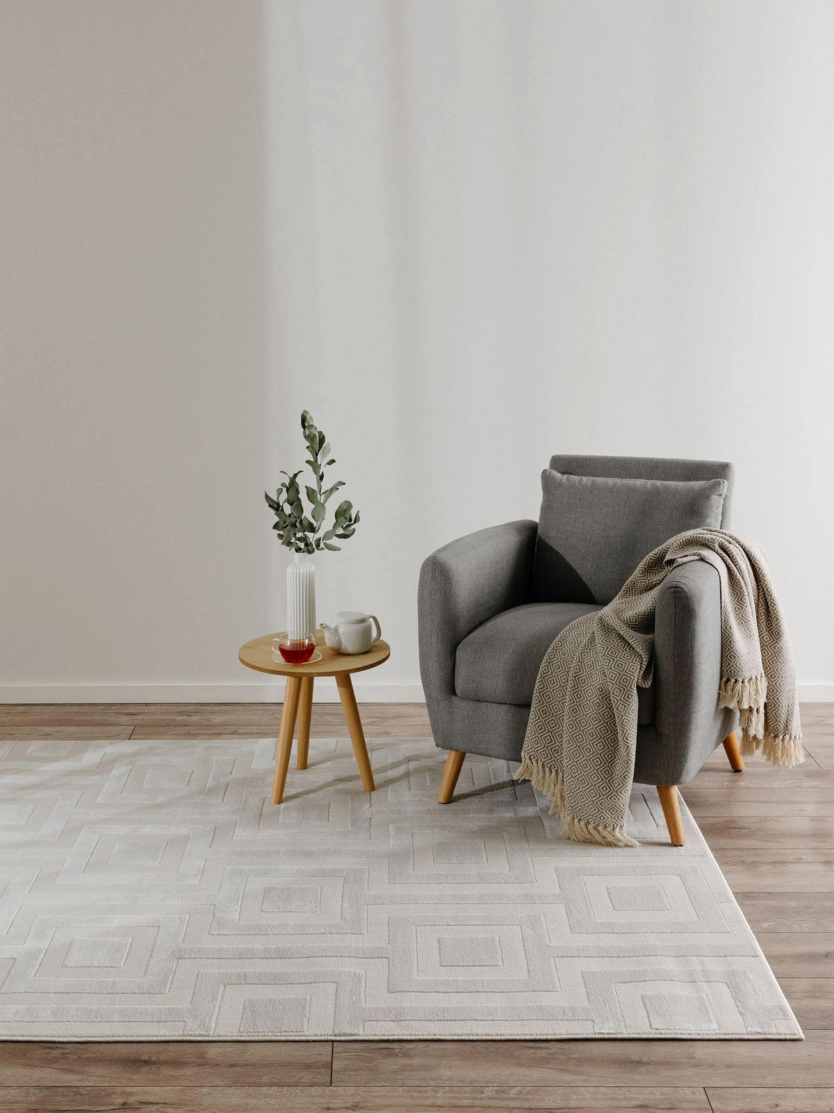 TEPPICH Claire Cream 140x200 cm - Creme, Kunststoff (140/200cm) - benuta