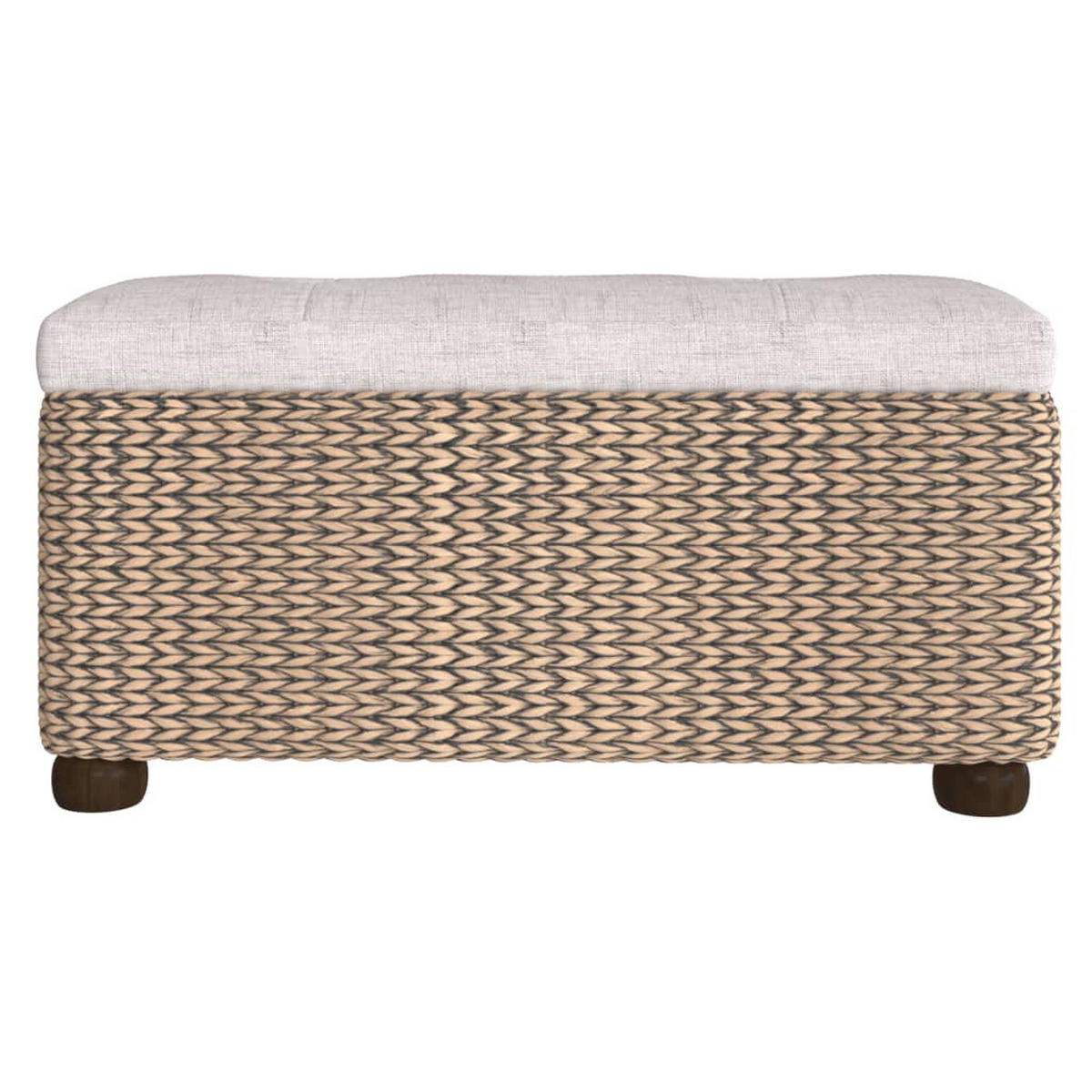 SITZBÄNKE Mit Stauraum Und Kissen In Grau 2er Set 69 Cm Rohrkolben - Grau, Holzwerkstoff (27/36/69cm) - vidaXL