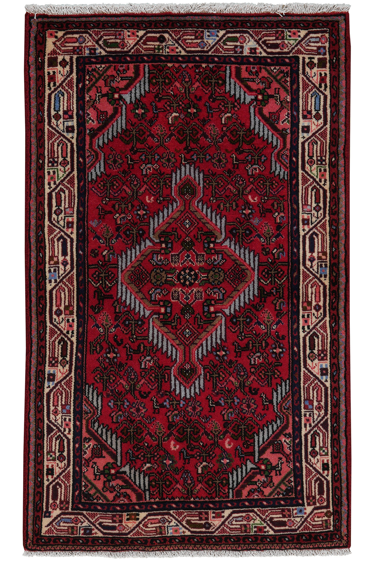TEPPICH Assadabad Rot 124/74 cm Schurwolle - Rot, Textil (74/124cm) - Looma