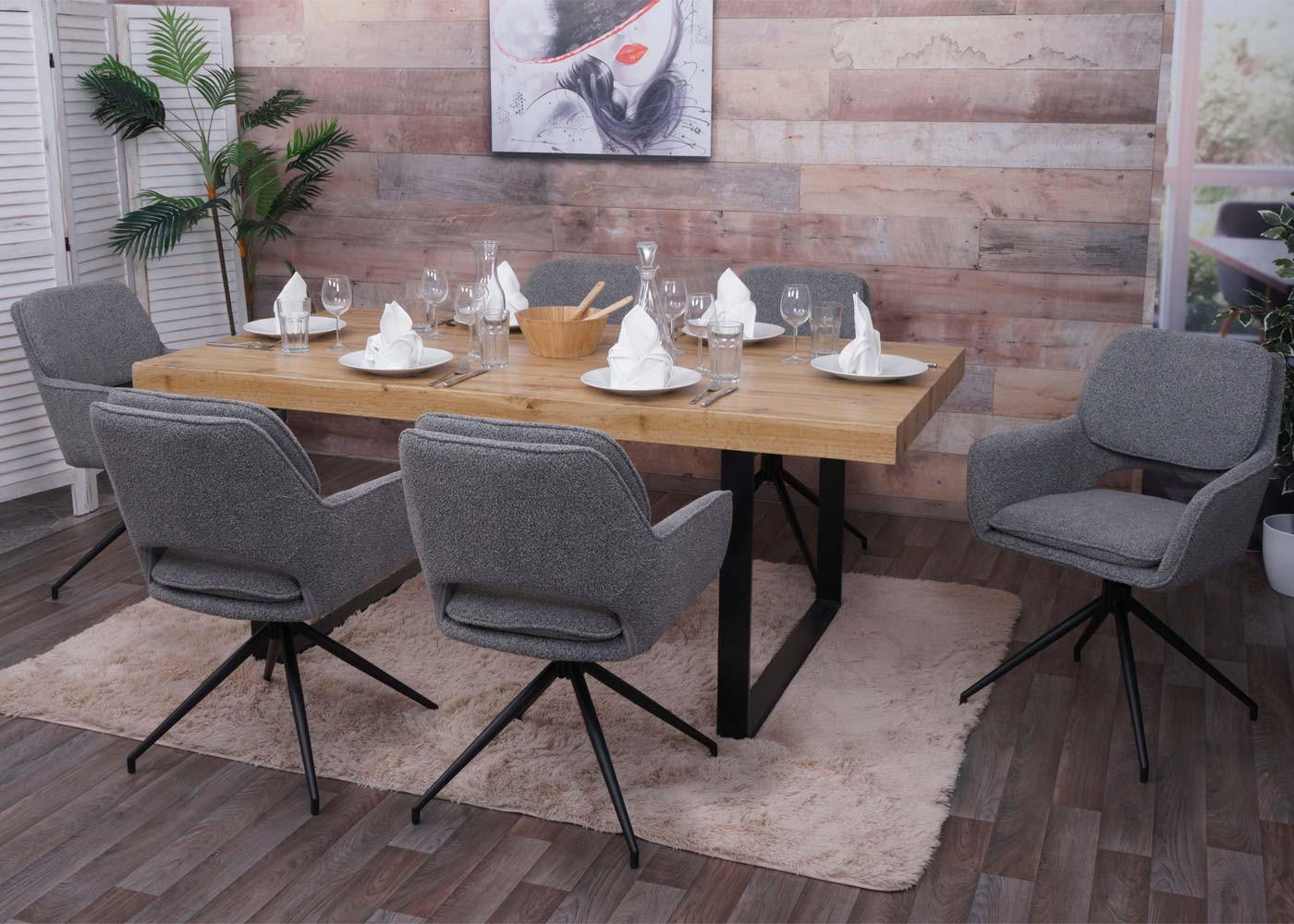 ESSZIMMERSTUHL Grau 6er-Set - Grau, Textil (57/86/61cm) - MCW