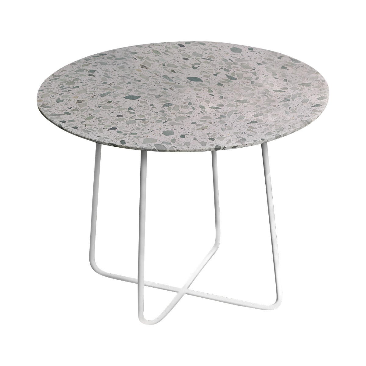 GARTENTISCH Elio Grün aus Premium-Terrazzo - Grün, Stein (90/90/77cm) - Tikamoon
